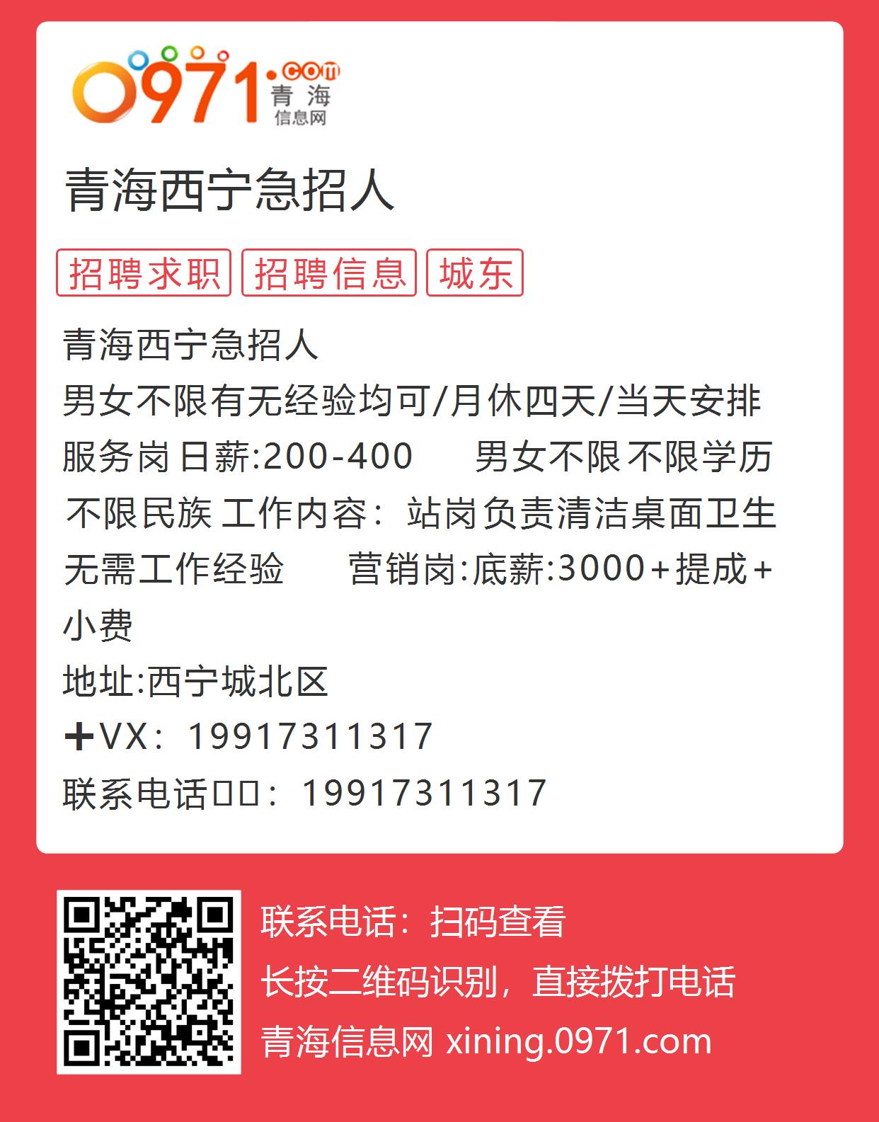 青海西寧最新招聘信息